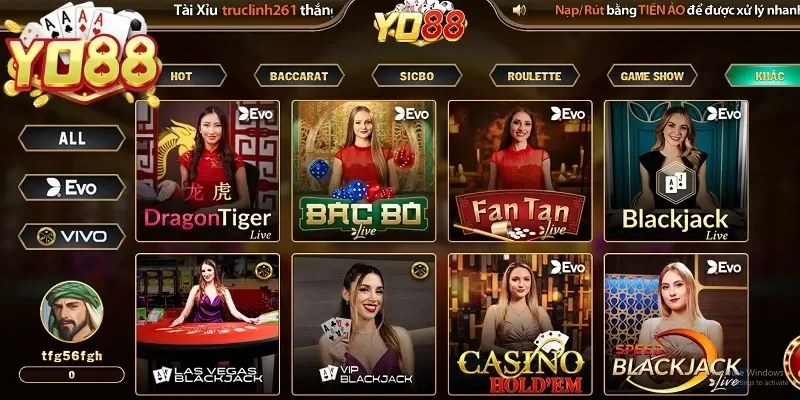 Mẹo chơi dễ thắng tại sảnh casino YO88